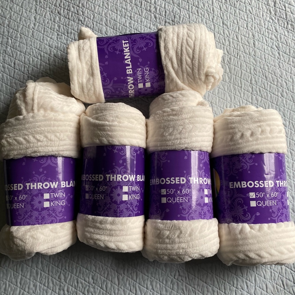 Embossed Plush Throw Blanket